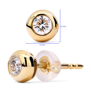 Par de Brinco em Ouro Amarelo 18k  Ponto de Luz com Diamante VS1