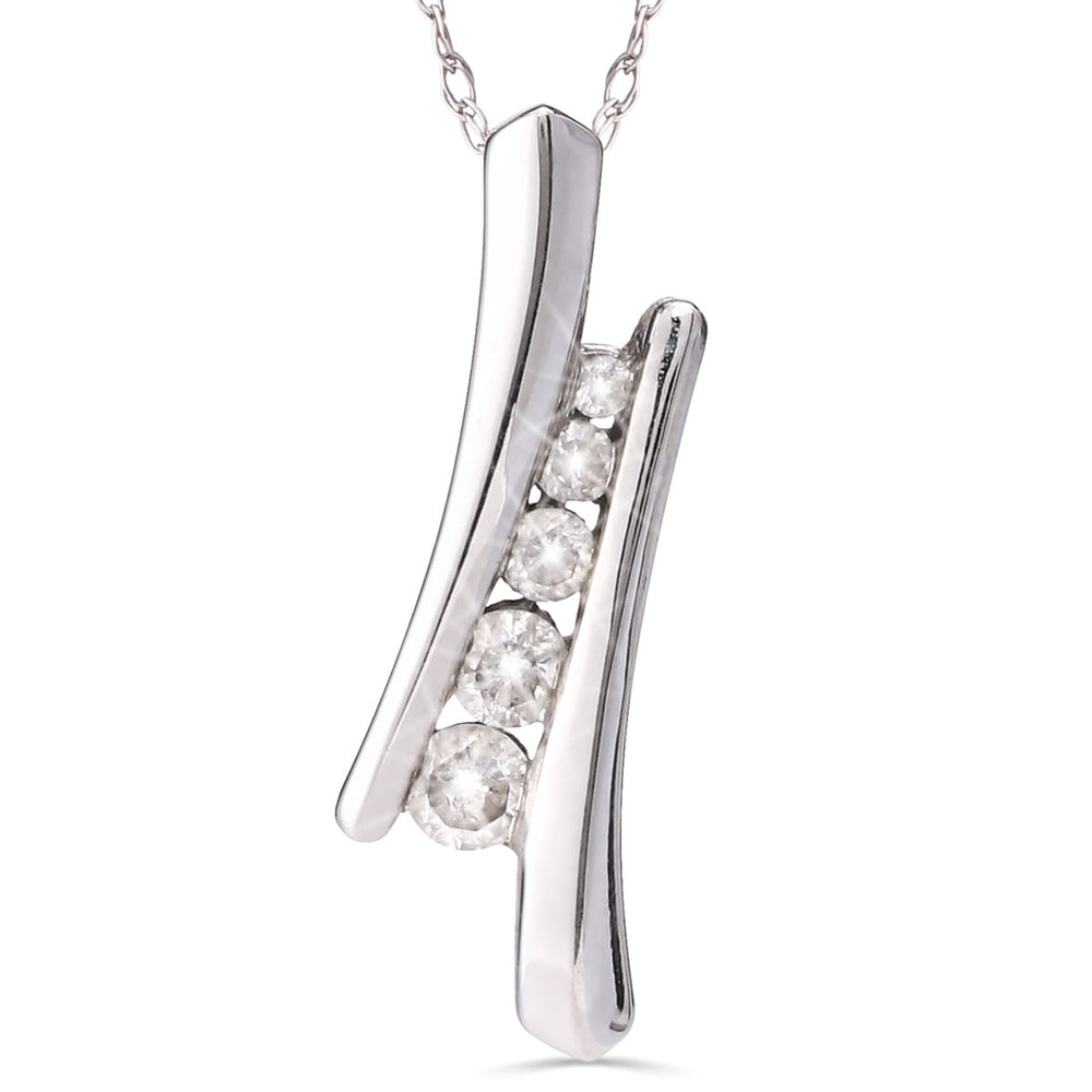 107417-Pingente de Ouro Branco com Diamantes
