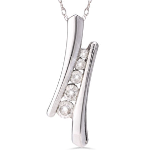 107417-Pingente de Ouro Branco com Diamantes