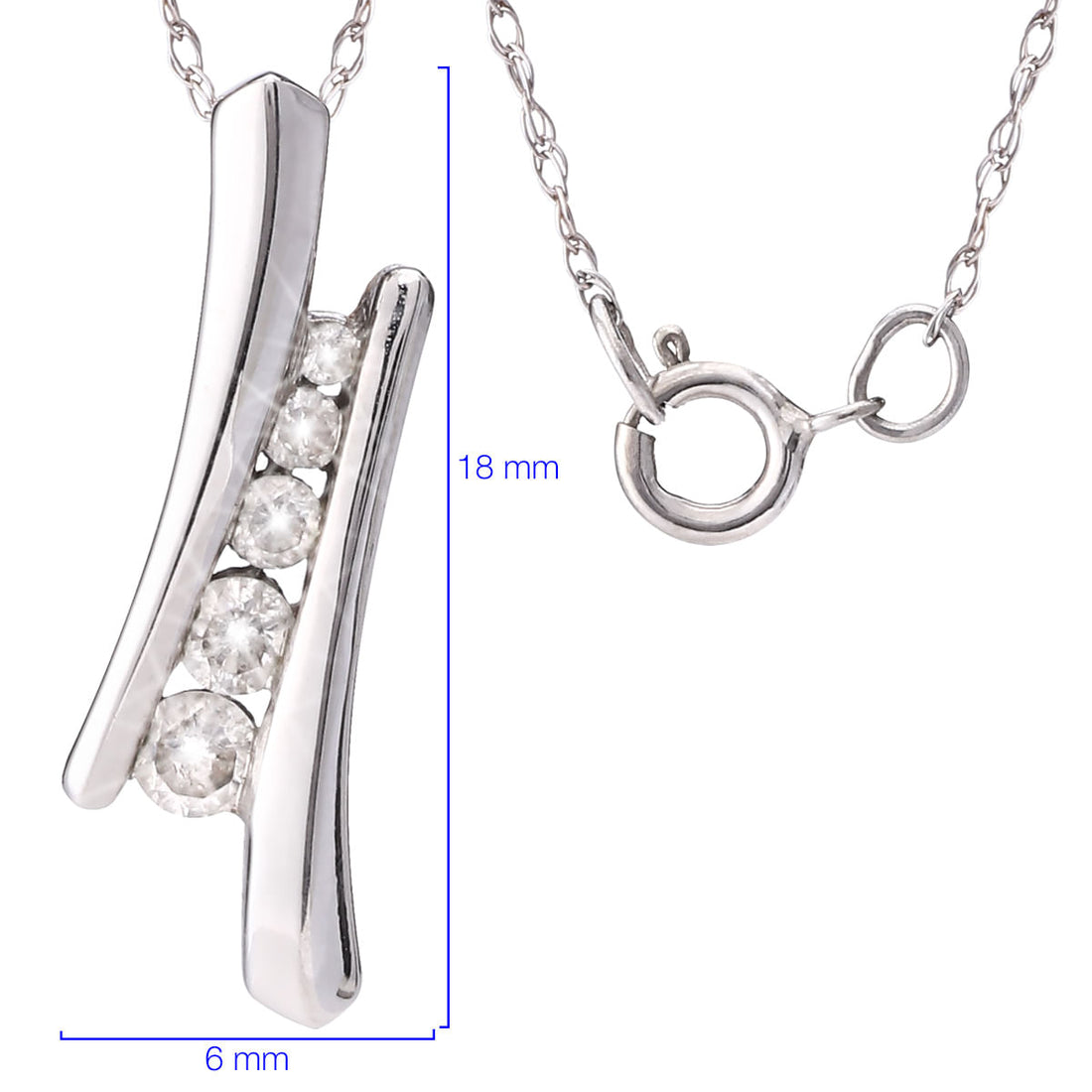 Pingente de Ouro Branco com Diamantes