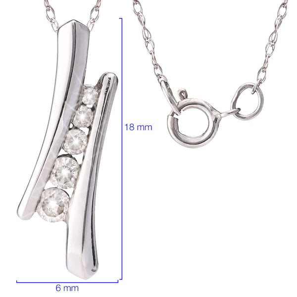 107417-Pingente de Ouro Branco com Diamantes