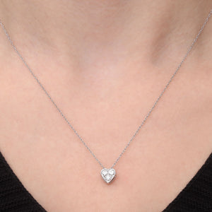 108555-Pingente  em Ouro Branco Coração com Diamantes