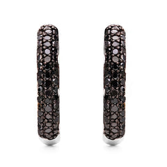 Argola em Prata 925 com Diamantes Negros