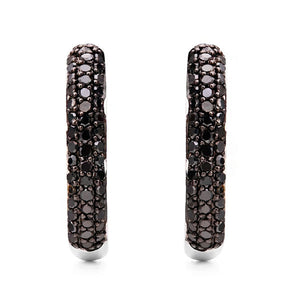 Argola em Prata 925 com Diamantes Negros