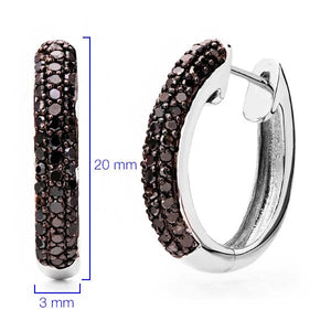 Argola em Prata 925 com Diamantes Negros