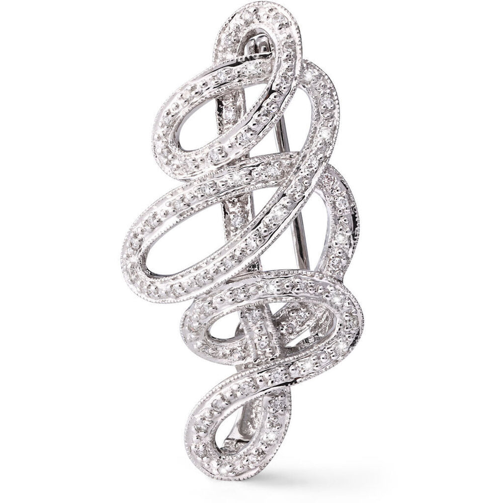 Broche e Pingente em Ouro Branco com Diamantes