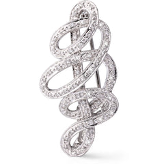Broche e Pingente em Ouro Branco com Diamantes
