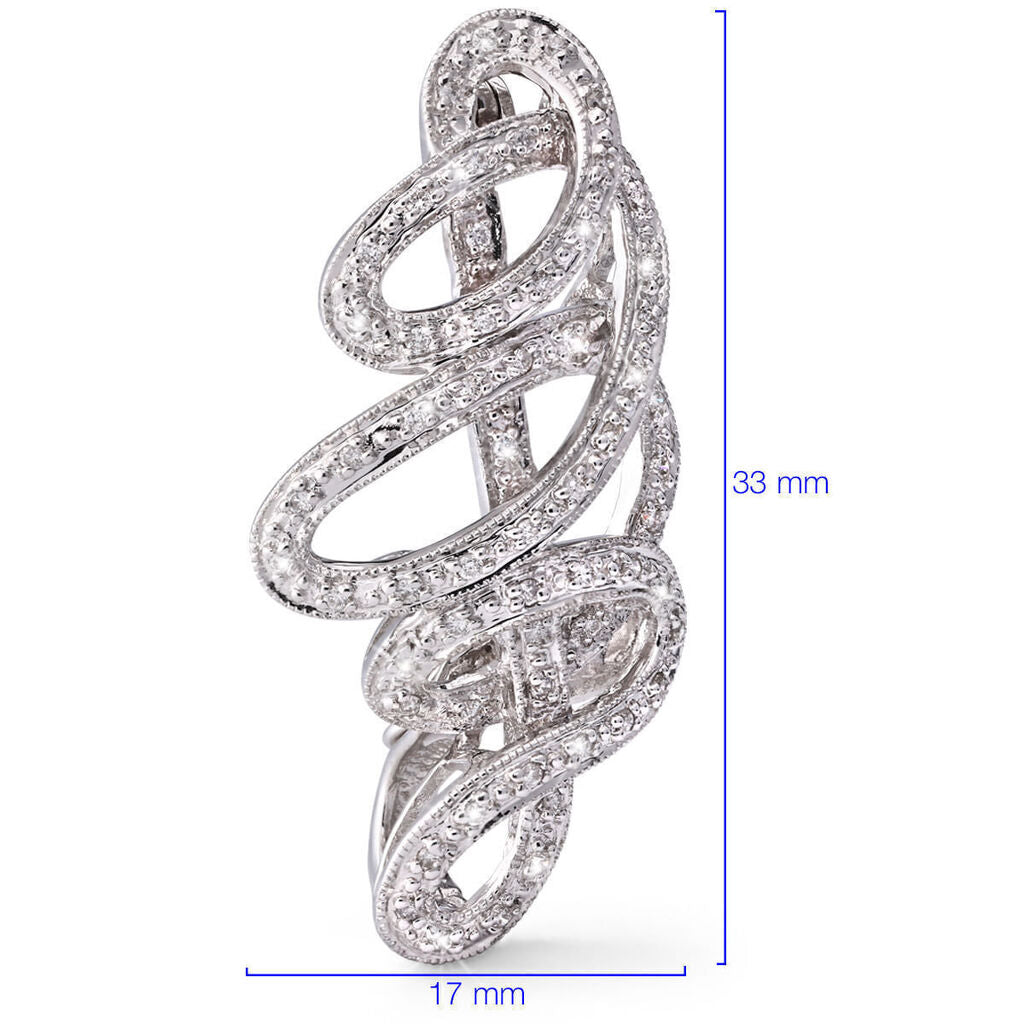 Broche e Pingente em Ouro Branco com Diamantes