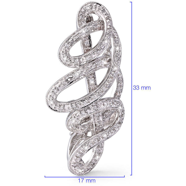 Broche e Pingente em Ouro Branco com Diamantes