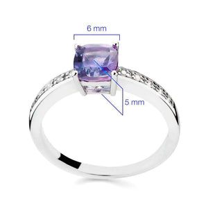 Anel de Prata com Tanzanita e 10 Diamantes