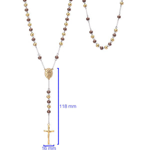 Colar e pulseira Terço em Aço Inoxidável
