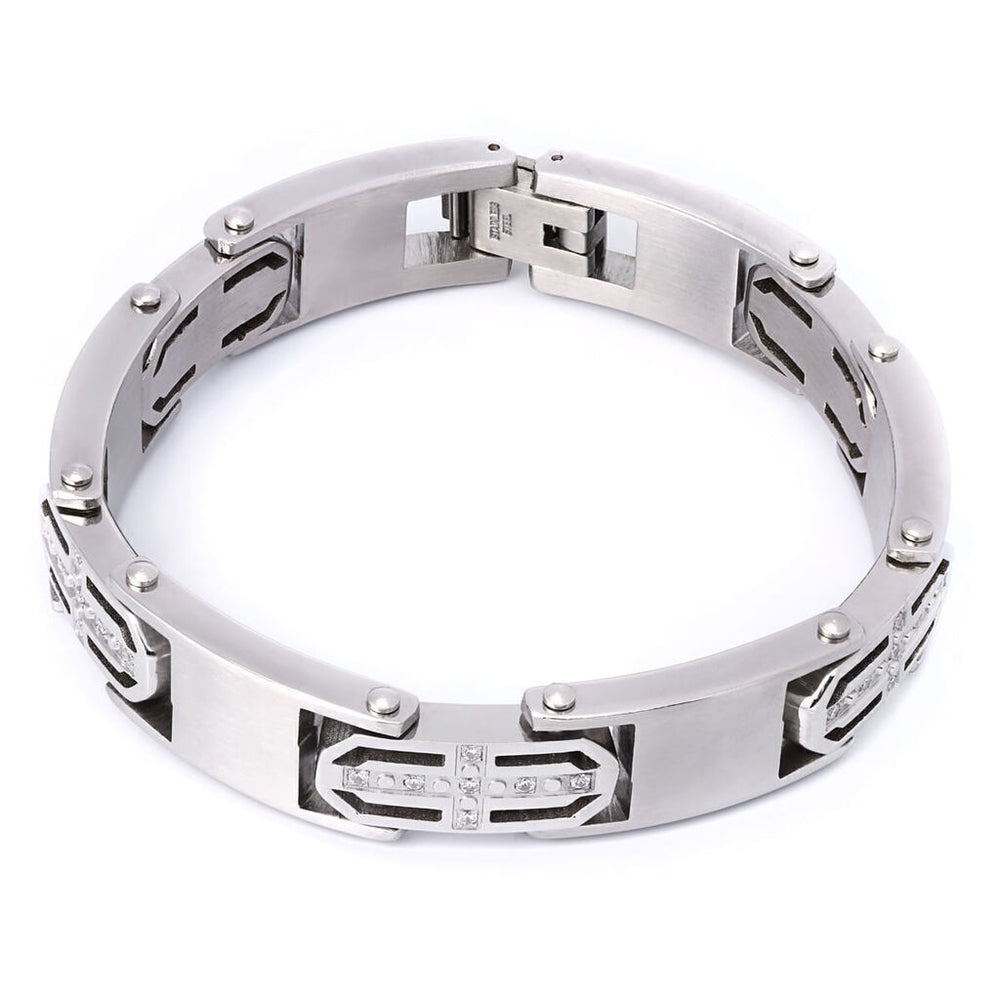 Pulseira Trabalhada de Aço Inoxidável