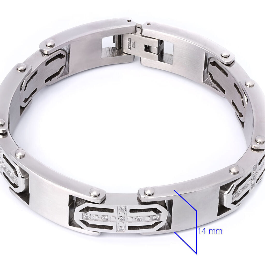 Pulseira Trabalhada de Aço Inoxidável