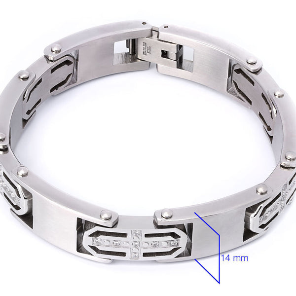 Pulseira Trabalhada de Aço Inoxidável