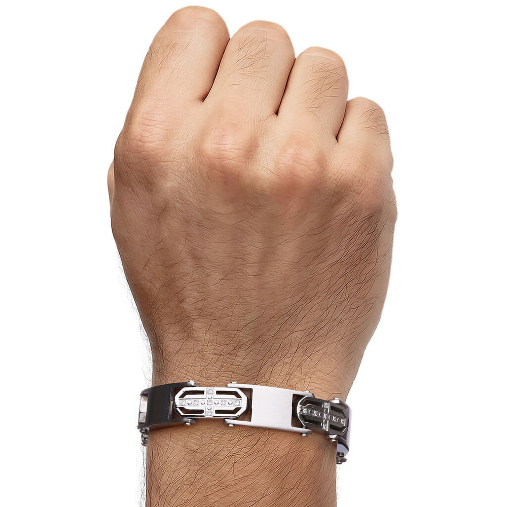 Pulseira Trabalhada de Aço Inoxidável
