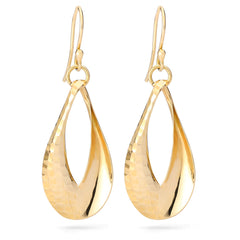 Par de Brinco em Ouro Amarelo 18k Gota Martelado