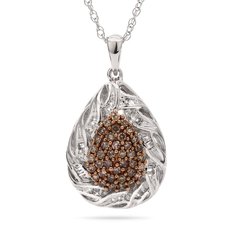 Pingente em Prata 925 Gota com Diamantes