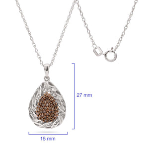 Pingente em Prata 925 Gota com Diamantes