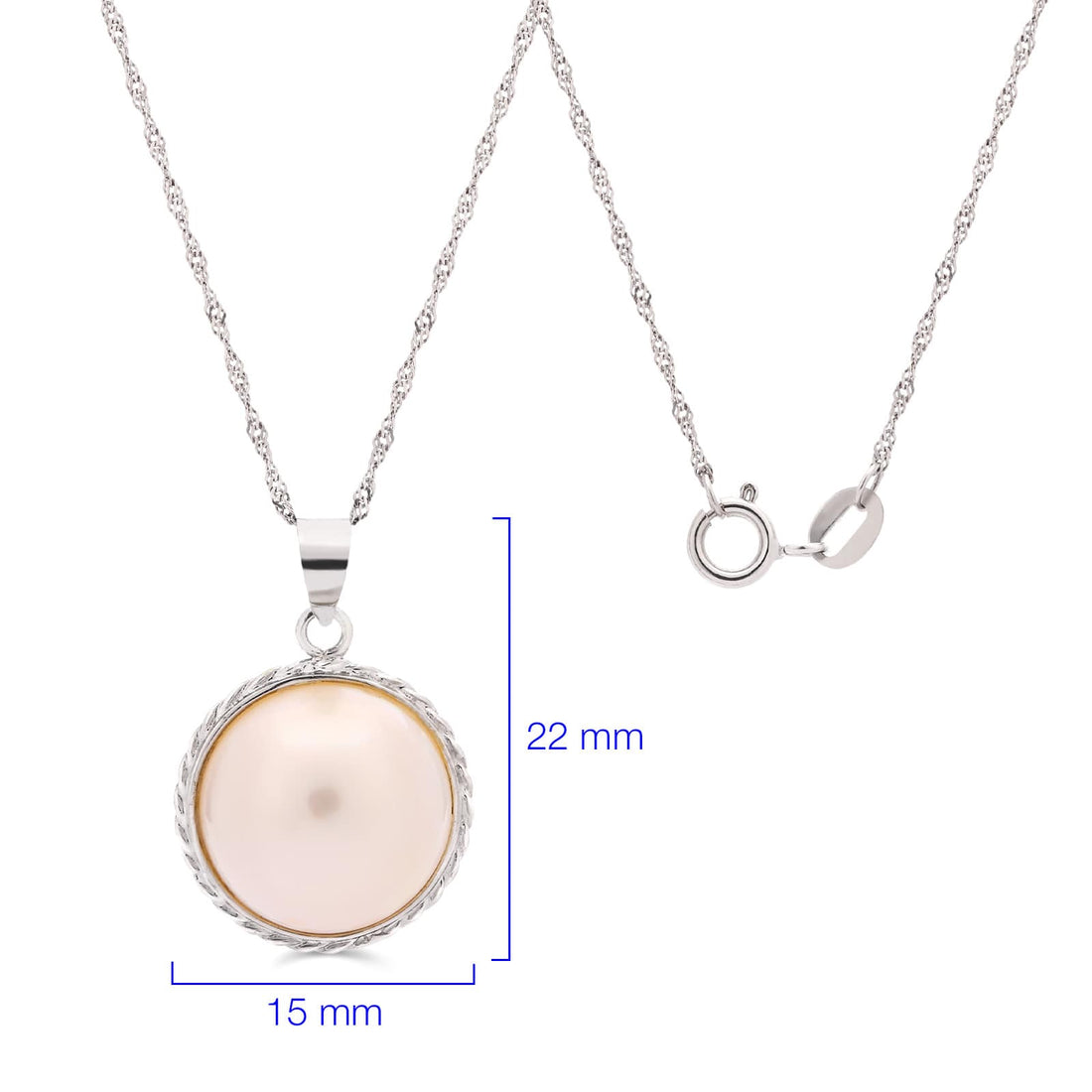 Pingente em Ouro Branco 18k com Madre Perola