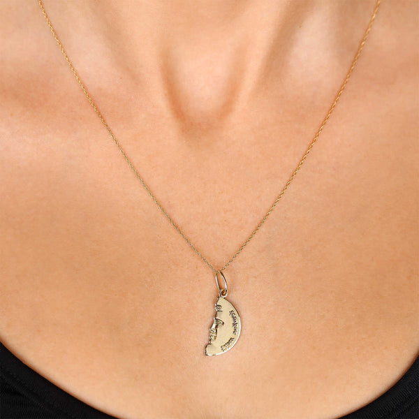 Pingente Cara Metade em Ouro Amarelo 18k