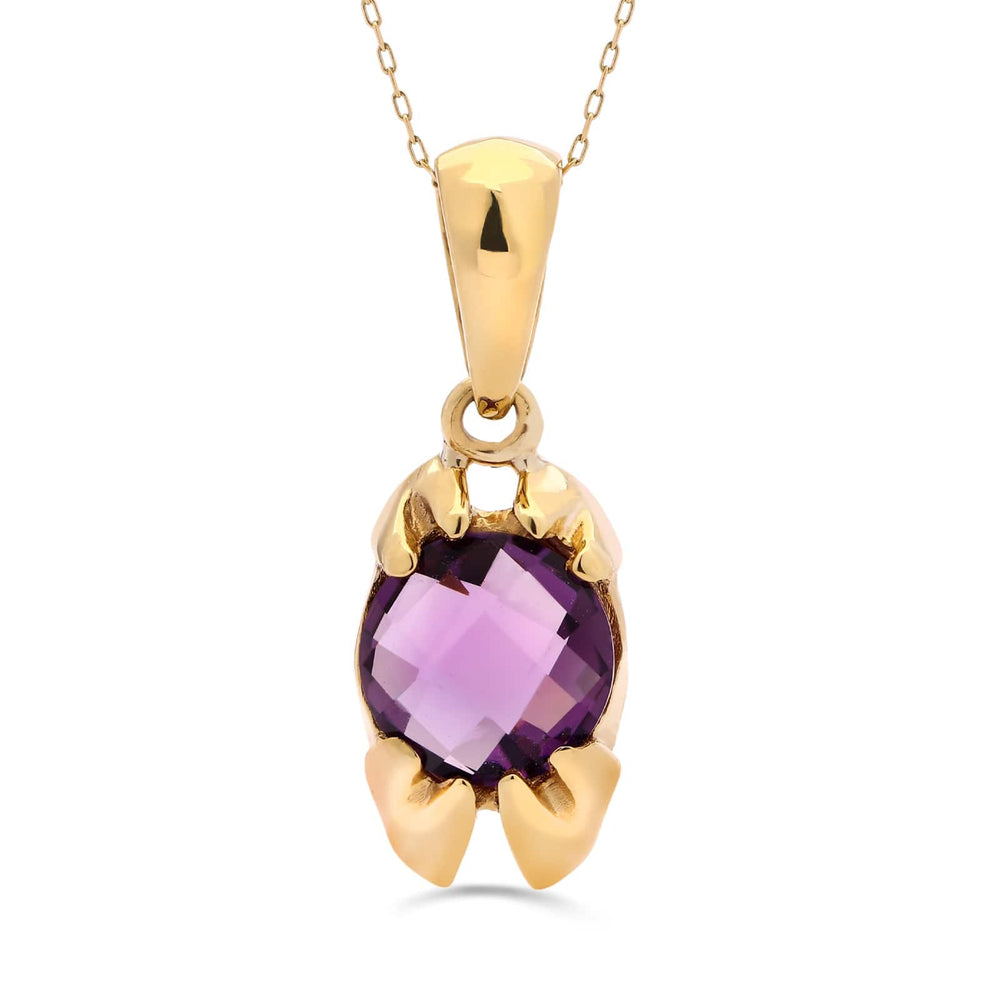 Pingente em Ouro Amarelo 18k com Ametista