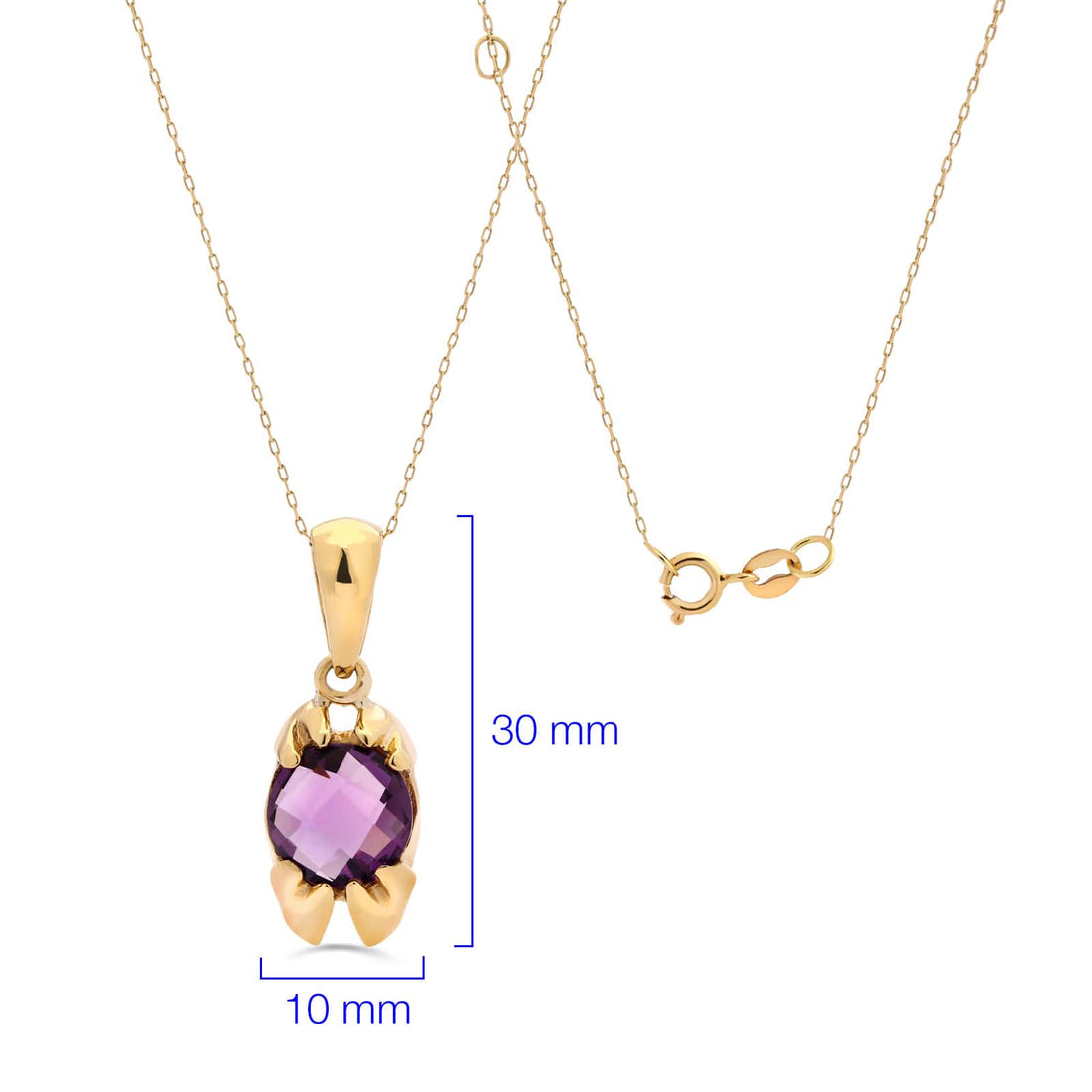 Pingente em Ouro Amarelo 18k com Ametista