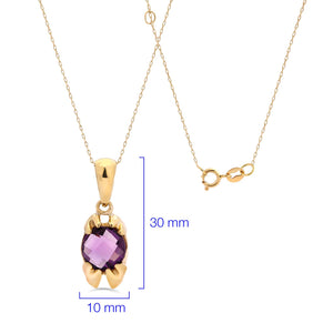 Pingente em Ouro Amarelo 18k com Ametista