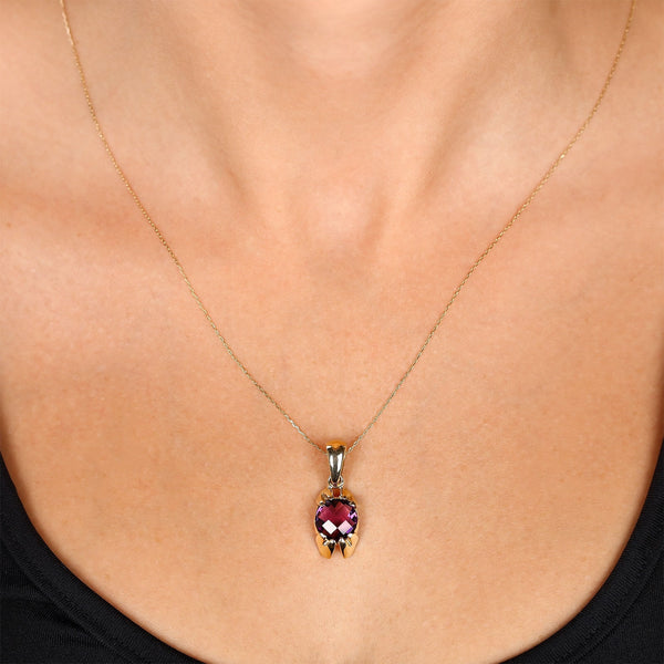 Pingente em Ouro Amarelo 18k com Ametista