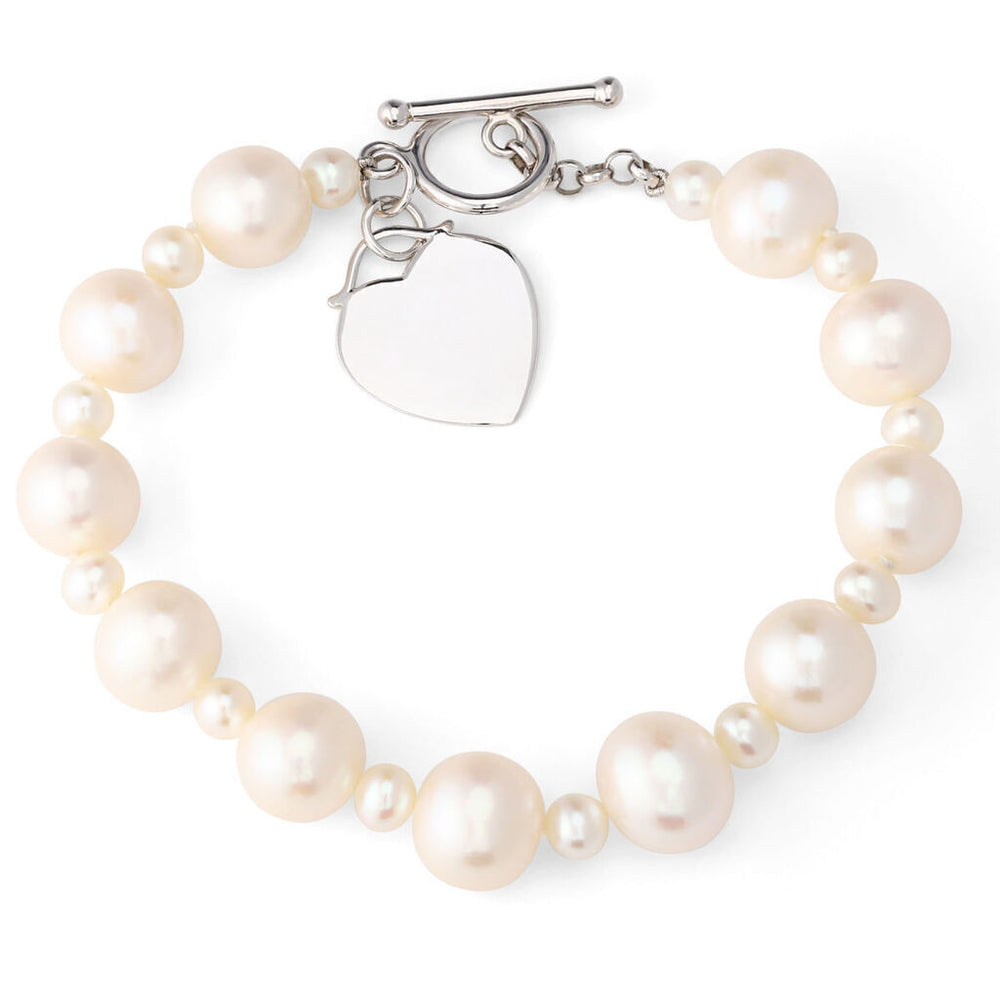 Pulseira em Prata 925 com Pérolas Brancas 10mm