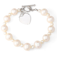 Pulseira em Prata 925 com Pérolas Brancas 10mm