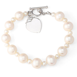 Pulseira em Prata 925 com Pérolas Brancas 10mm