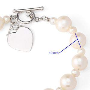 Pulseira em Prata 925 com Pérolas Brancas 10mm