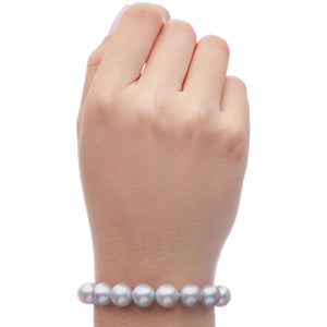 Pulseira em Prata 925 com Pérolas Cinza 11 mm