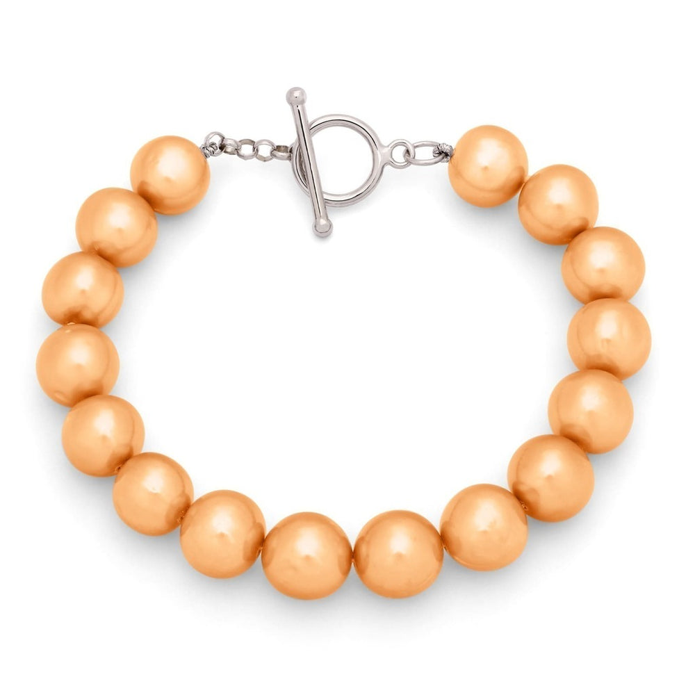 Pulseira em Prata 925 com Pérolas Laranja