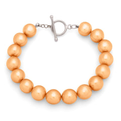 Pulseira em Prata 925 com Pérolas Laranja