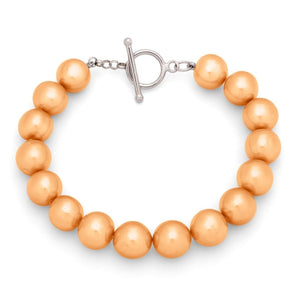 Pulseira em Prata 925 com Pérolas Laranja