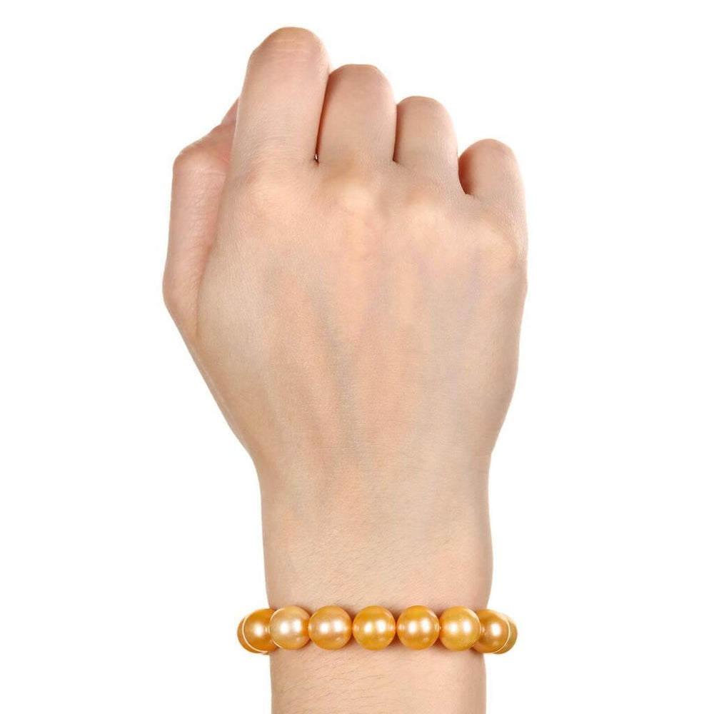 Pulseira em Prata 925 com Pérolas Laranja