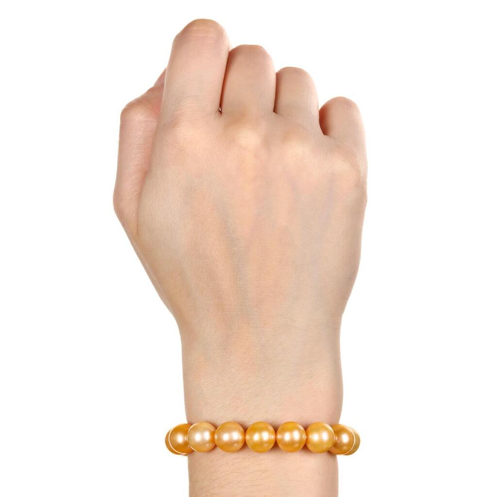 Pulseira em Prata 925 com Pérolas Laranja