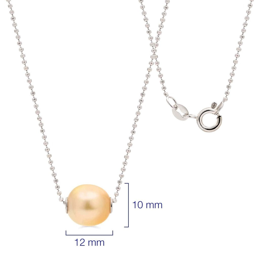 Colar em Prata 925 com Pérola South Sea Dourada