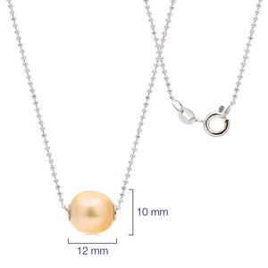 Colar em Prata 925 com Pérola South Sea Dourada