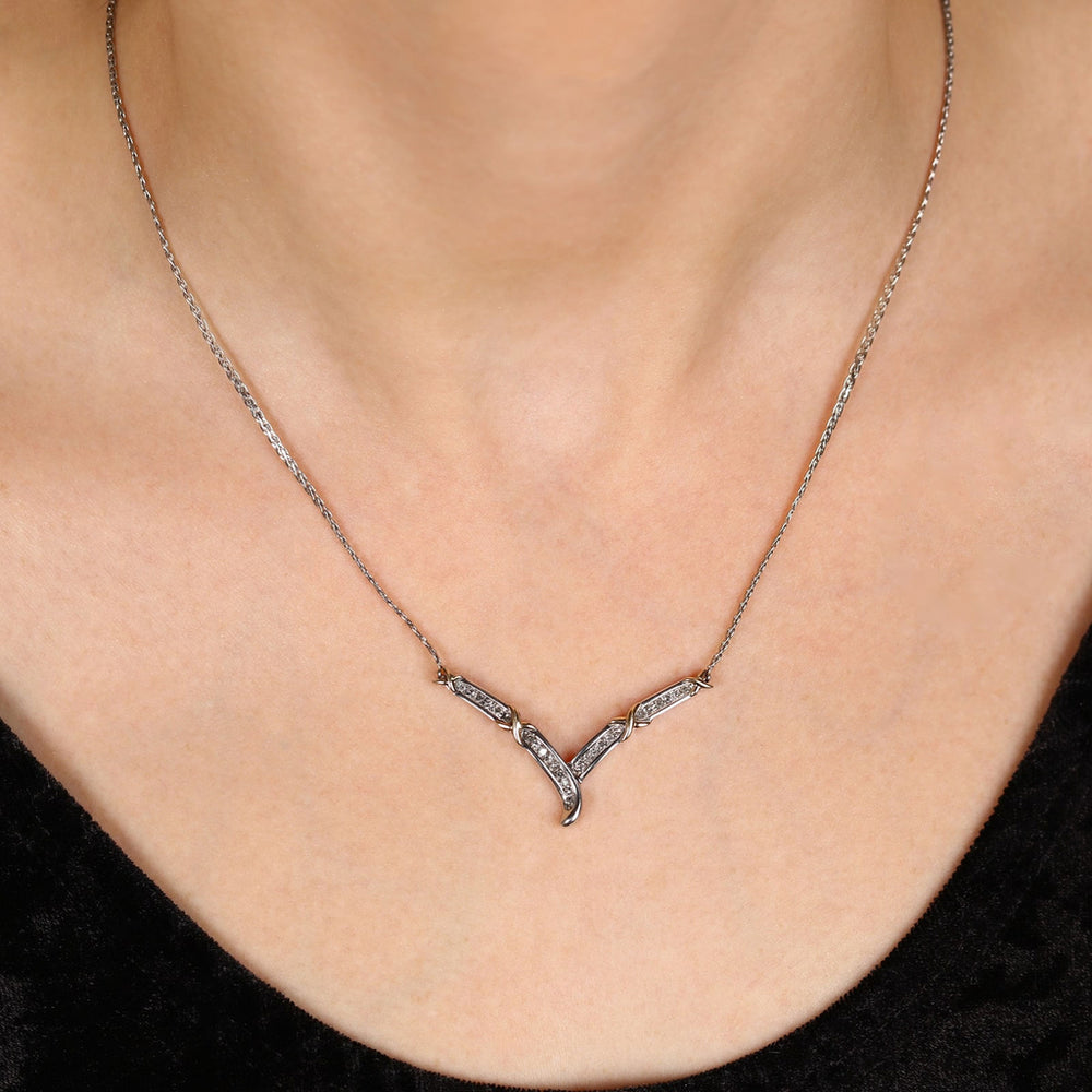 Colar em Prata 925 com Diamantes Brancos