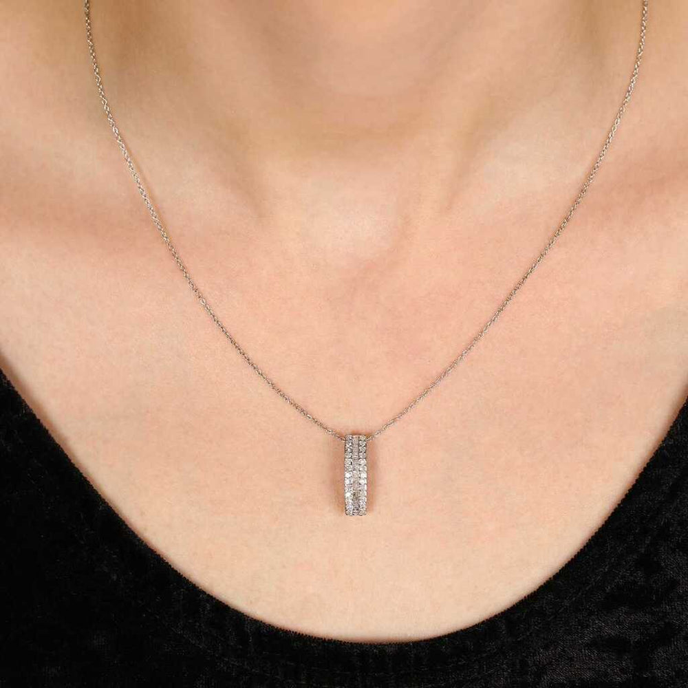 Pingente em Prata 925 com Diamantes Brancos