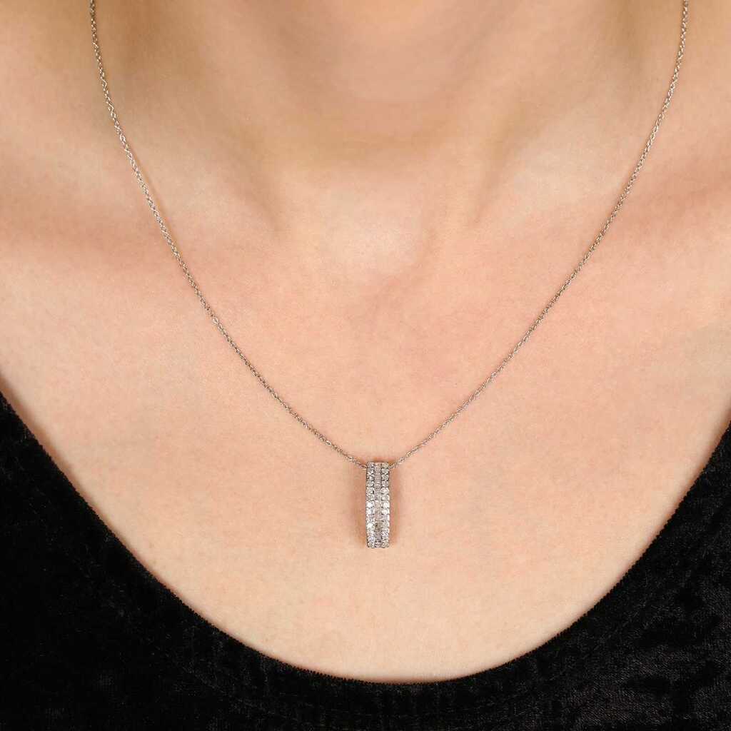 Pingente em Prata 925 com Diamantes Brancos
