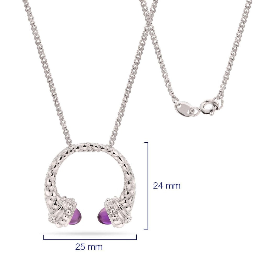 Anel, Brincoe Pingente em Prata 925 com Ametistas e Diamantes