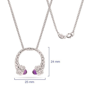 Anel, Brincoe Pingente em Prata 925 com Ametistas e Diamantes