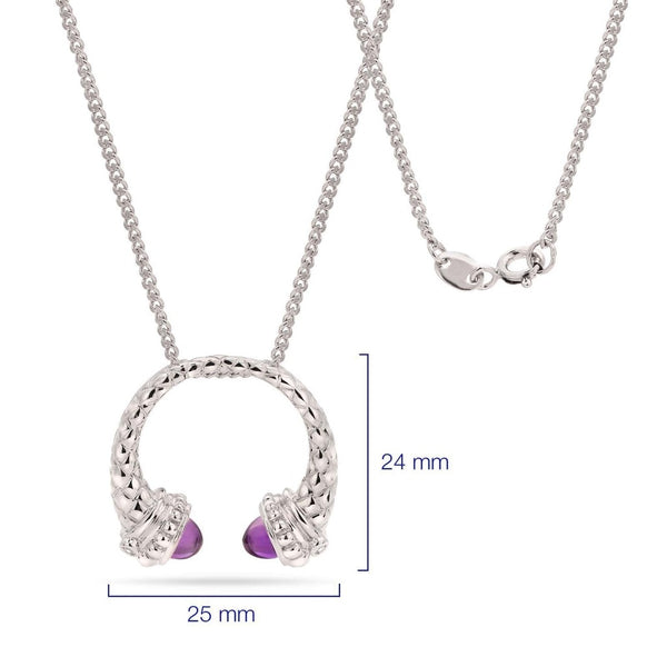 Anel, Brincoe Pingente em Prata 925 com Ametistas e Diamantes