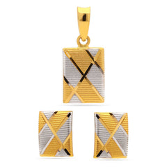 Conjunto Linha Alshahba em Ouro Amarelo 21 k com Par de Brinco e Pingente