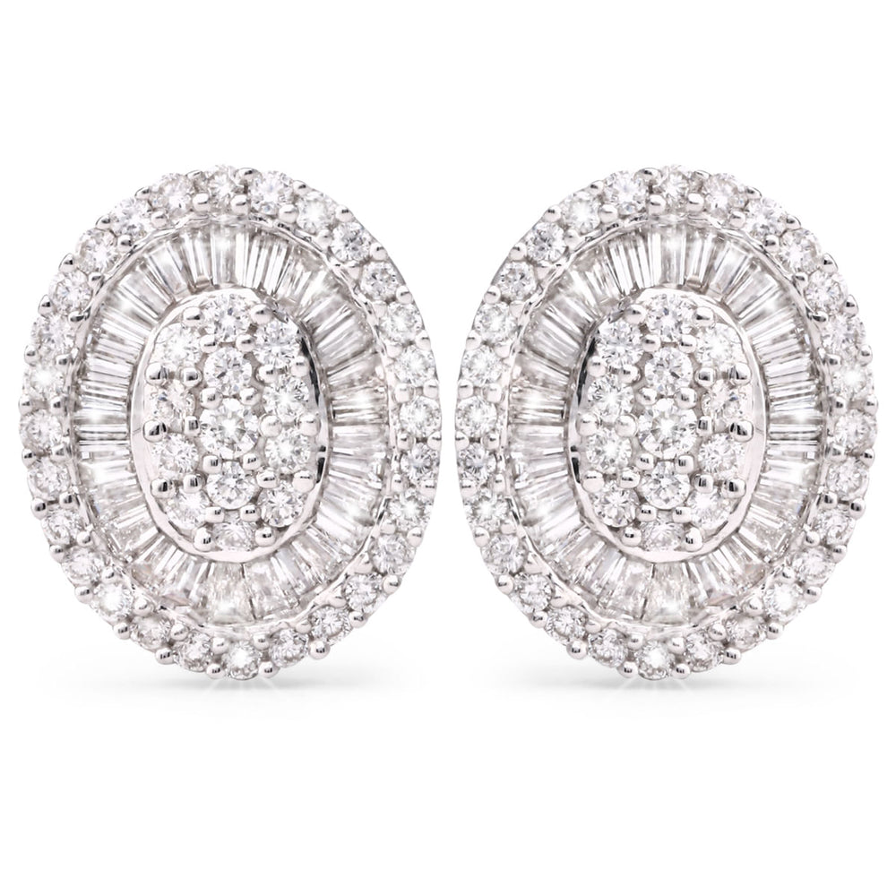121474-Par de Brinco em Ouro Branco com Diamantes