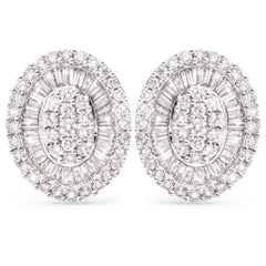 121474-Par de Brinco em Ouro Branco com Diamantes