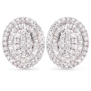 121474-Par de Brinco em Ouro Branco com Diamantes